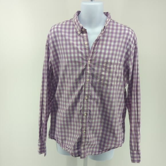 J Crew Shirt Mens XL Purple Gingham Check Button Down Cotton Smart Casual Office - Picture 6 of 8